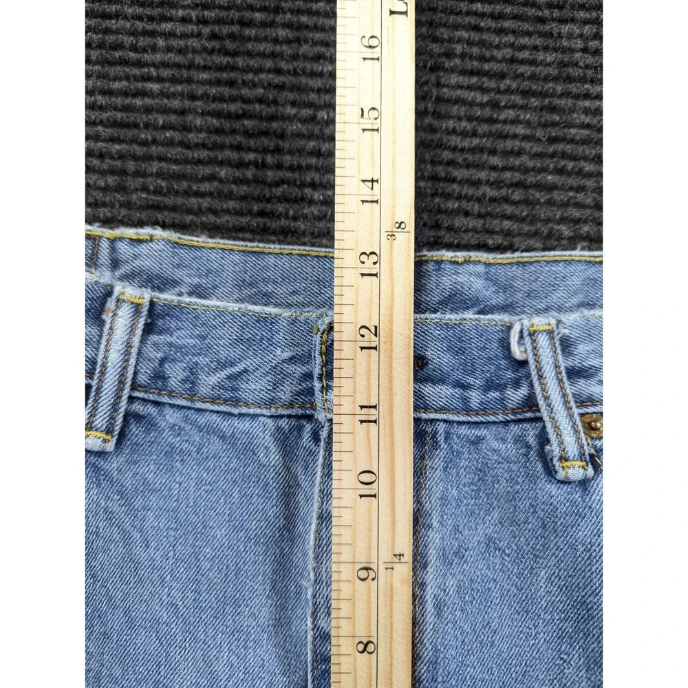Levi's 505 Regular Fit Jeans Mens 38 Blue Denim Logo Straight Leg Mid Rise